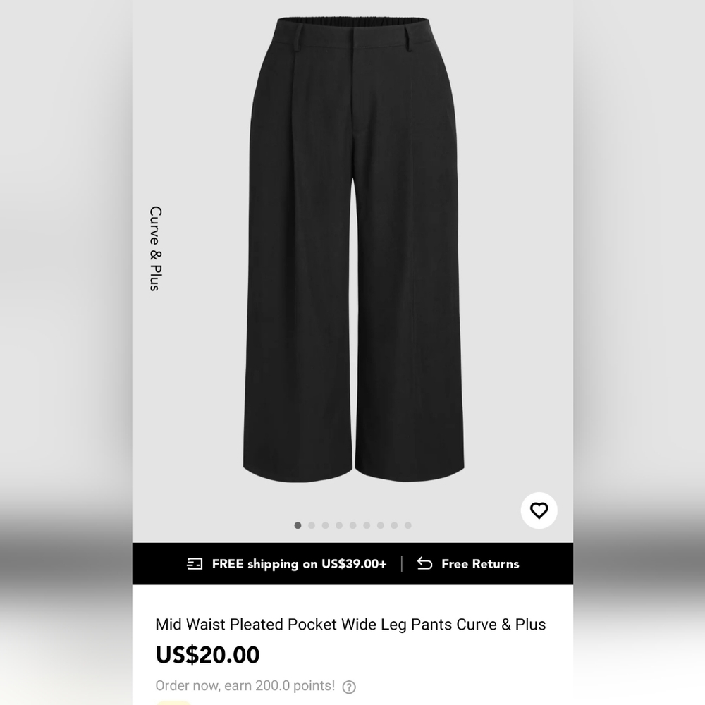 Curve Size Black Dress Pants from Cider